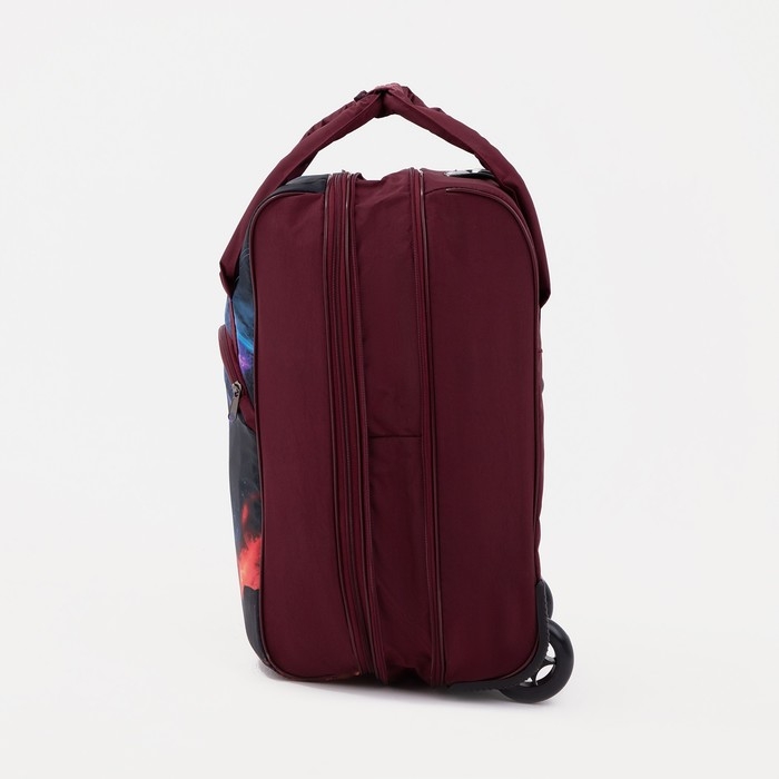 Чемодан малый 20", сумка дорожная на молнии, цвет фиолетовый