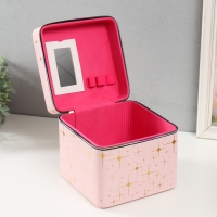 Шкатулка кожзам с зеркалом "Вспышка беж" н-р 3 шт 16,5х16,5х14 15х15х10,5 19х19х19 см Шкатулка кожзам с зеркалом "Вспышка беж" н-р 3 шт 16,5х16,5х14 15х15х10,5 19х19х19 см