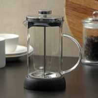 Чайник заварочный френч - пресс &laquo;Келли&raquo;, 600 мл, стекло, цвет чёрный, рисунок МИКС