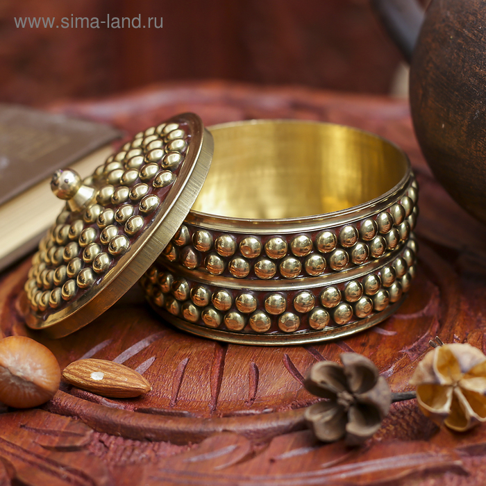 Шкатулка "Королевская" латунь 7х7х5,5 см