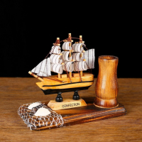 Набор настольный &laquo;Корабль&raquo; с подставкой для ручек, 12 х 13 х 6 см