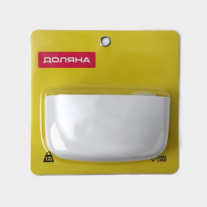 Держатель для ванных принадлежностей на липучке Доляна, 16,5×6,5×17см, цвет белый Держатель для ванных принадлежностей на липучке Доляна, 16,5×6,5×17см, цвет белый