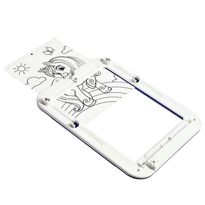 Планшет для рисования &laquo;Волшебный единорог&raquo;, 6 неоновых фломастеров, 6 картинок, 8 световых эффектов