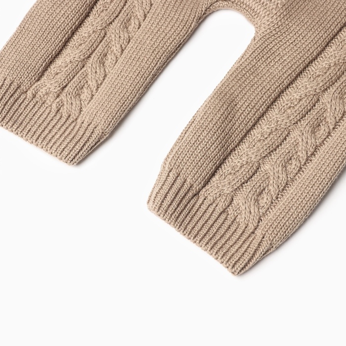 Комбинезон детский с шапочкой вязаный MINAKU, рост 86-92, цвет коричневый