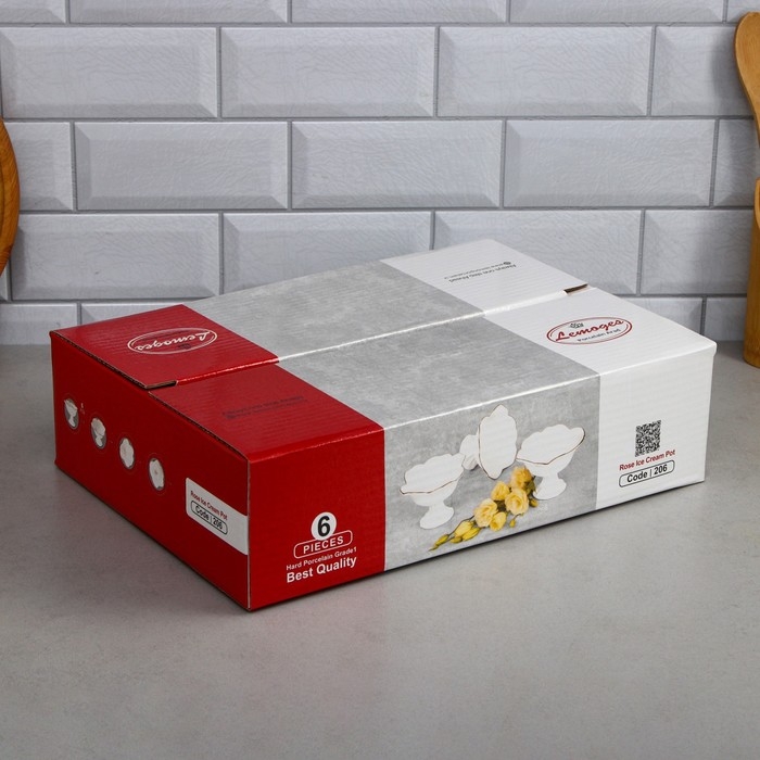 Набор конфетниц «Роза», 6 шт: 250 мл, фарфор, Иран Набор конфетниц «Роза», 6 шт: 250 мл, фарфор, Иран