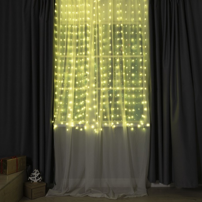 Умная гирлянда «Занавес» 2 × 2 м роса, IP20, серебристая нить, 400 LED, приложение, свечение RGB, USB Умная гирлянда «Занавес» 2 × 2 м роса, IP20, серебристая нить, 400 LED, приложение, свечение RGB, USB