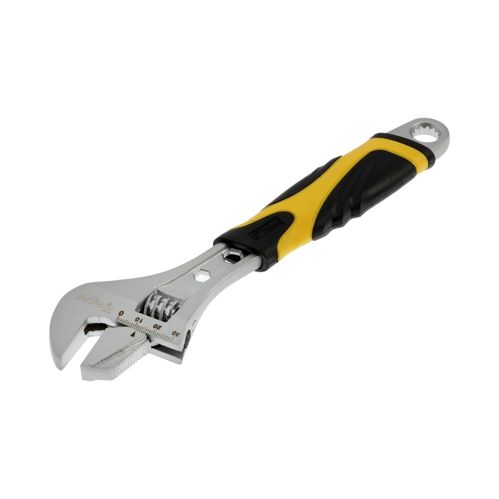 Ключ разводной ТУНДРА, 2 варианта зажима, гайки 6-8-14 мм, 2К рукоятка, 250 мм Ключ разводной ТУНДРА, 2 варианта зажима, гайки 6-8-14 мм, 2К рукоятка, 250 мм