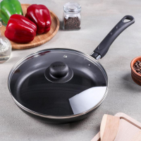 Сковорода Consul, d=24 см, стеклянная крышка, пластиковая ручка, антипригарное покрытие, цвет чёрный Сковорода Consul, d=24 см, стеклянная крышка, пластиковая ручка, антипригарное покрытие, цвет чёрный