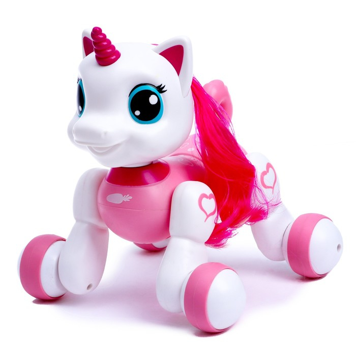Робот единорог &laquo;Мой любимый питомец&raquo; IQ BOT, на пульте управления, интерактивный: звук, сенсорный, на аккумуляторе, розовый