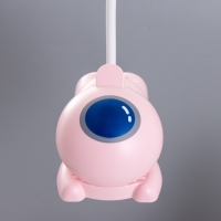 Настольная лампа "Робот" LED 5Вт USB АКБ розовый 11,8х7,8х31 см RISALUX