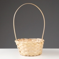 Корзина плетеная бамбук, D19хH9/32 см, натуральный Корзина плетеная бамбук, D19хH9/32 см, натуральный