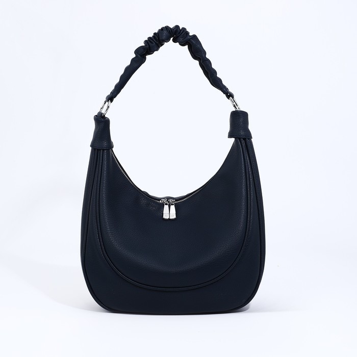 Сумка-мешок на молнии, наружный карман, длинный ремень, цвет тёмно-синий Сумка-мешок на молнии, наружный карман, длинный ремень, цвет тёмно-синий