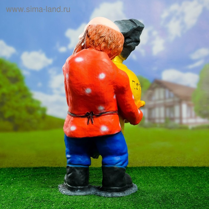 Садовая фигура Садовая фигура "Дед с самоваром" 56х34х32см