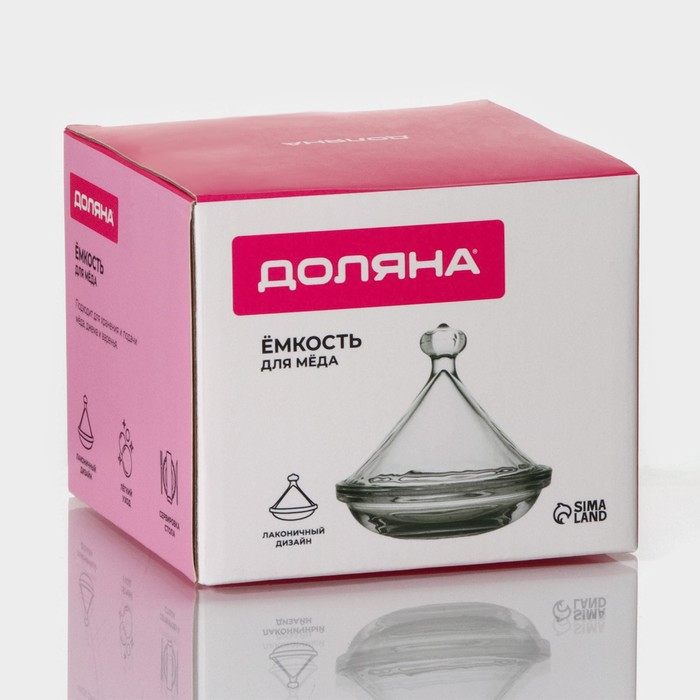 Ёмкость стеклянная для мёда и варенья Доляна «Купол», 200 мл, 12,5×12 см Ёмкость стеклянная для мёда и варенья Доляна «Купол», 200 мл, 12,5×12 см