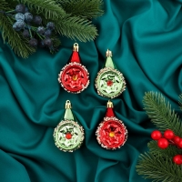 Украшение ёлочное "Фонарик Сказка" (набор 4 шт) 5х8 см, зелёный красный Украшение ёлочное "Фонарик Сказка" (набор 4 шт) 5х8 см, зелёный красный