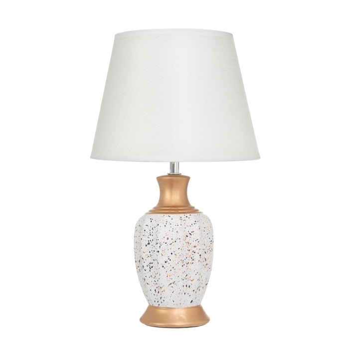 Лампа настольная "Жилан" 1х40Вт Е14 белый/золото 22х22х38см