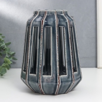 Подсвечник керамика на 1 свечу "Фонарь с вырезами" серый 19х14х14 см Подсвечник керамика на 1 свечу "Фонарь с вырезами" серый 19х14х14 см