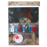 Алмазная мозаика с частичным заполнением на новый год «Снеговик» 20 х 25 см Алмазная мозаика с частичным заполнением на новый год «Снеговик» 20 х 25 см