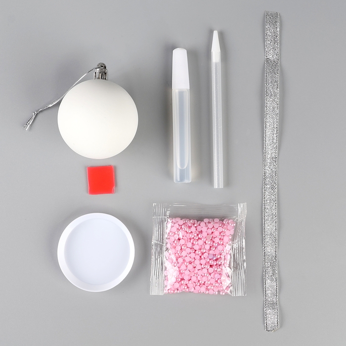 Ёлочная игрушка своими руками на новый год. Декор ёлочного шара полубусинами «Розовый», новогодний набор для творчества Ёлочная игрушка своими руками на новый год. Декор ёлочного шара полубусинами «Розовый», новогодний набор для творчества