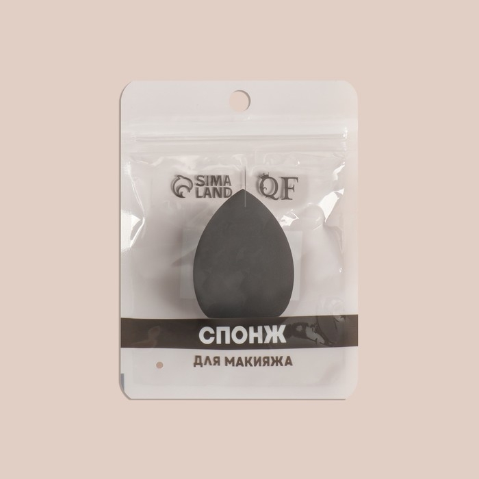 Спонж для макияжа &laquo;Капля&raquo;, 6 &times; 4 см, увеличивается при намокании, цвет чёрный