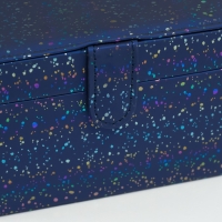 Шкатулка кожзам для украшений "Ночное небо" голография фиолет 14х18х10,5 см Шкатулка кожзам для украшений "Ночное небо" голография фиолет 14х18х10,5 см