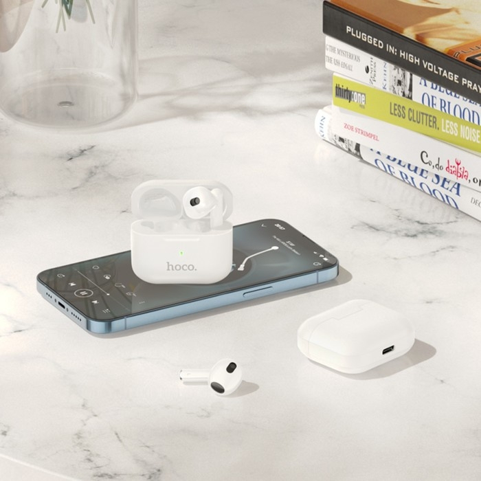 Наушники Hoco EW30, TWS, беспроводные, вкладыши, BT 5.3, 30/300 мАч, белые Наушники Hoco EW30, TWS, беспроводные, вкладыши, BT 5.3, 30/300 мАч, белые