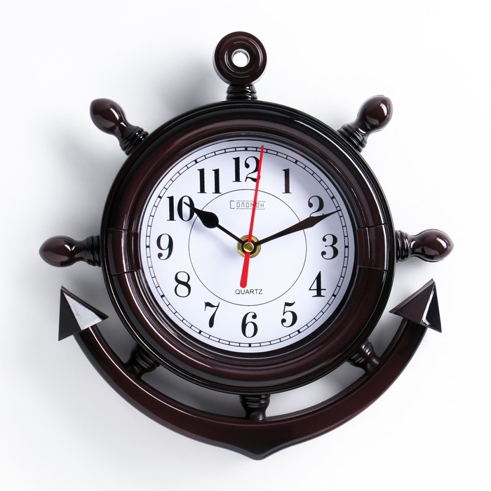 Часы настенные, серия: Море, "Якорь", плавный ход, 23 х 24 см, d-13 см