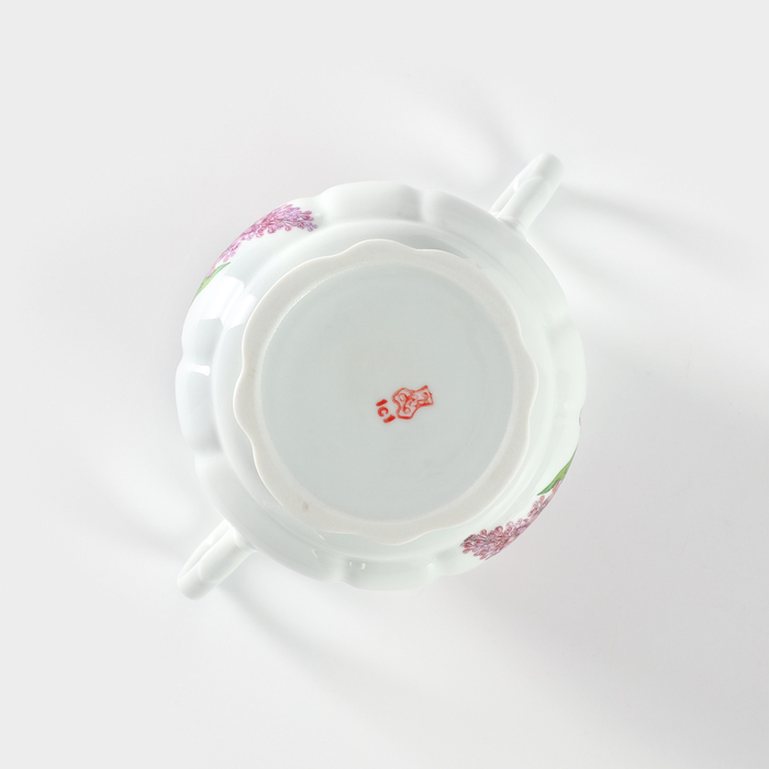 Сахарница фарфоровая &laquo;Сирень&raquo;, 550 мл, с крышкой