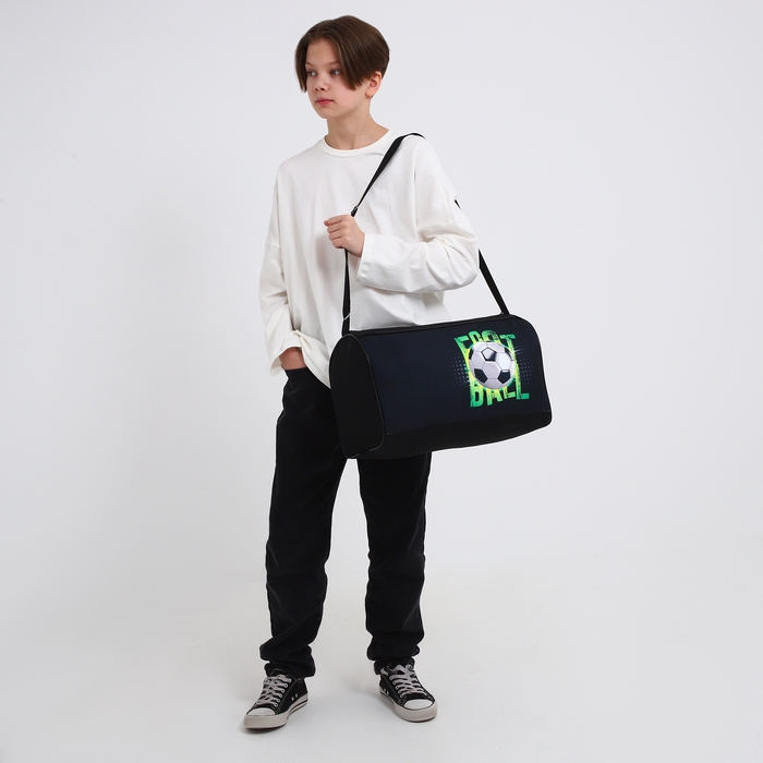 Сумка детская спортивная для мальчика &laquo;Футбол&raquo;, 40х21х24 см, цвет чёрный