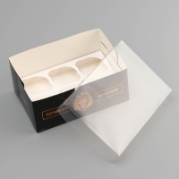 Коробка для 6 капкейков с прозрачной крышкой, "Лучшему мужчине", 23 &times; 16 &times; 10 см, кондитерская упаковка