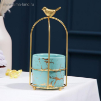 Конфетница керамическая «Изумруд. Птичка», 220 мл, 9×20,5 см Конфетница керамическая «Изумруд. Птичка», 220 мл, 9×20,5 см