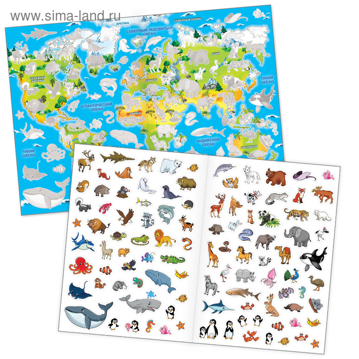 Наклейки многоразовые набор «Познавательные», 10 шт., формат А4 Наклейки многоразовые набор «Познавательные», 10 шт., формат А4