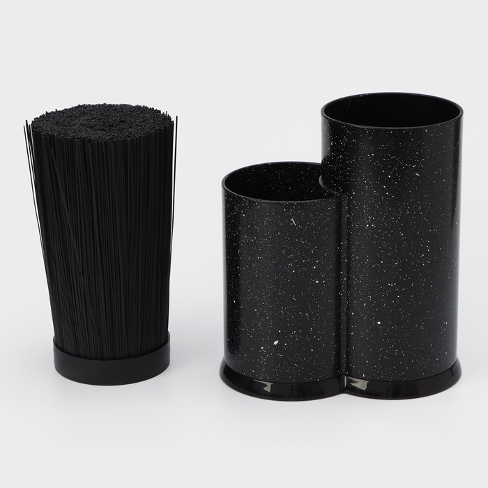 Подставка для ножей с наполнителем Доляна &laquo;Зефир&raquo;, 20&times;11&times;22 см, цвет чёрный