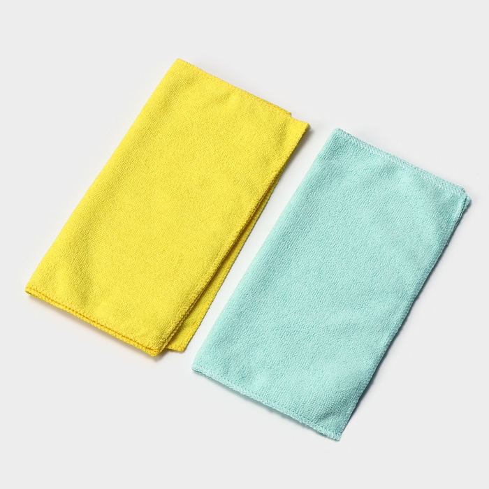 Салфетки универсальные Доляна, 220 г/м&sup2;, 5 шт, 30&times;30 см, микрофибра, с оверлоком, цвет МИКС