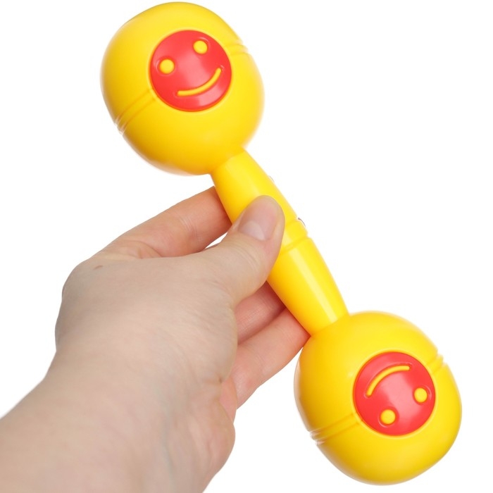 Погремушка «Перкуссия», шейкер, цвет желтый/красный, Крошка Я Погремушка «Перкуссия», шейкер, цвет желтый/красный, Крошка Я