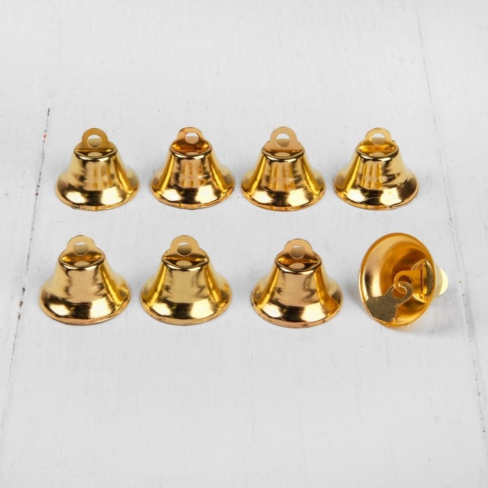 Колокольчик для рукоделия, набор 8 шт., размер 1 шт. &mdash; 2,1 см, цвет золотой