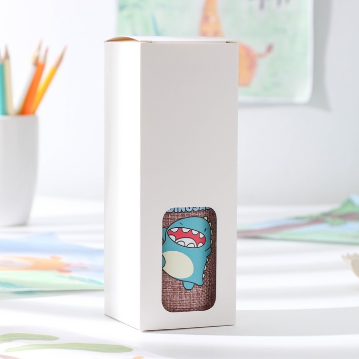 Бутылка для воды стеклянная в чехле &laquo;Дино&raquo;, 300 мл, h=17 см, рисунок МИКС