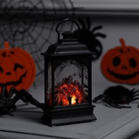 Светодиодная фигура &laquo;Камин с тыквой&raquo; 6 &times; 13 &times; 4 см, пластик, батарейки AG13х3 (в комплекте), свечение тёплое белое