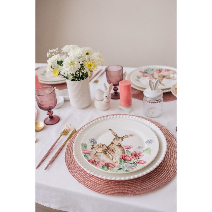 Тарелка фарфоровая обеденная Magistro &laquo;Лакомка&raquo;, d=30 см, цвет белый