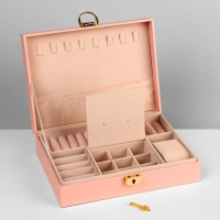 Подставка для украшений «Шкатулка» 1 ярус, 17×23×6,5 см, цвет розовый Подставка для украшений «Шкатулка» 1 ярус, 17×23×6,5 см, цвет розовый