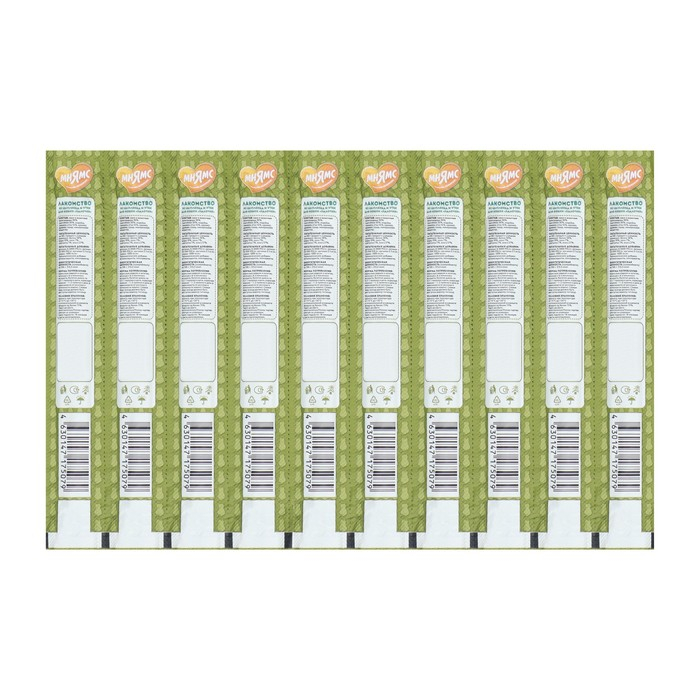 Лакомые палочки Мнямс для кошек, с цыпленком и уткой, 13,5 см, 10 х 5 г Лакомые палочки Мнямс для кошек, с цыпленком и уткой, 13,5 см, 10 х 5 г