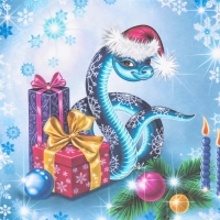 Новогодняя декупажная карта "Змеиный Новый Год", плотность 45 г/м2, формат А4 Новогодняя декупажная карта "Змеиный Новый Год", плотность 45 г/м2, формат А4