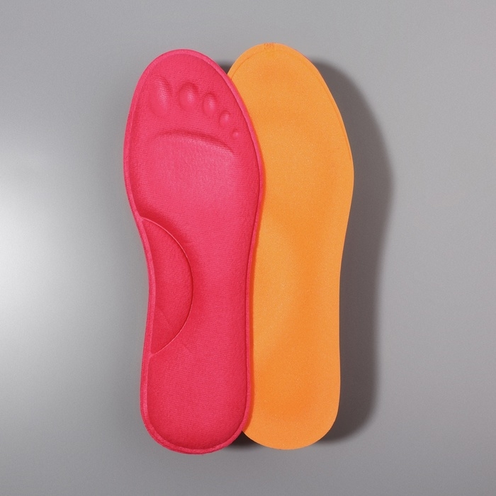 Стельки для обуви, утеплённые, с эффектом памяти, р-р RU до 36 (р-р Пр-ля до 38), 24 см, пара, цвет розовый Стельки для обуви, утеплённые, с эффектом памяти, р-р RU до 36 (р-р Пр-ля до 38), 24 см, пара, цвет розовый
