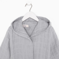 Халат детский муслиновый LoveLife (6 лет, рост 116-122 см), цвет серый, 100% хлопок, 235 гр/м2 Халат детский муслиновый LoveLife (6 лет, рост 116-122 см), цвет серый, 100% хлопок, 235 гр/м2