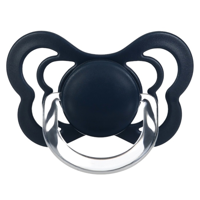 Соска - пустышка ортодонтическая, силикон, +6 мес., с держателем цвет синий