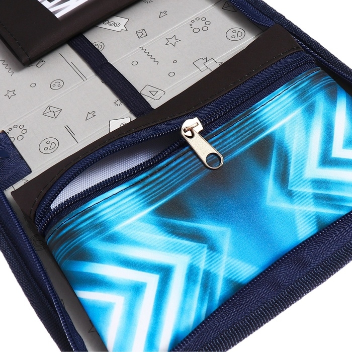 Пенал 1 секция 140 х 210 х 40 мм, откидной карман и косметичка, тканевый, Calligrata TOP Content Пенал 1 секция 140 х 210 х 40 мм, откидной карман и косметичка, тканевый, Calligrata TOP Content "Мото"