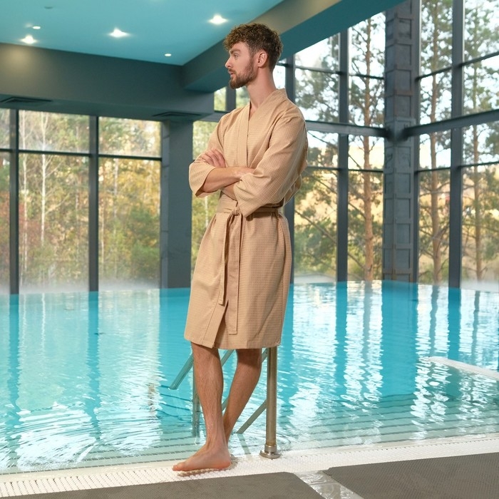 Халат вафельный мужской &laquo;Экономь и Я&raquo; размер 58-60