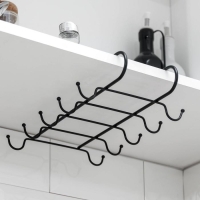 Держатель для кружек подвесной Доляна, на 10 предметов, 27,8×18,5×7,5 см, цвет чёрный Держатель для кружек подвесной Доляна, на 10 предметов, 27,8×18,5×7,5 см, цвет чёрный