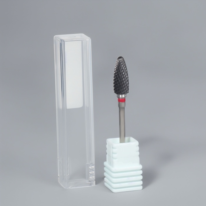 Фреза керамическая для маникюра «Кукуруза», мелкая нарезка, 6 × 15 мм, в пластиковом футляре, цвет чёрный Фреза керамическая для маникюра «Кукуруза», мелкая нарезка, 6 × 15 мм, в пластиковом футляре, цвет чёрный