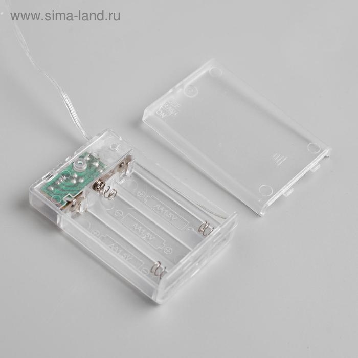 Гирлянда &laquo;Нить&raquo; 5 м роса, IP20, медная нить, 50 LED, свечение тёплое белое, 2 режима, AAх3